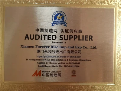 私達はMade-China-Chinaの竹の監査された金の製造者としてBVからの新しい同一証明を得ました
